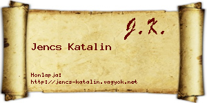 Jencs Katalin névjegykártya